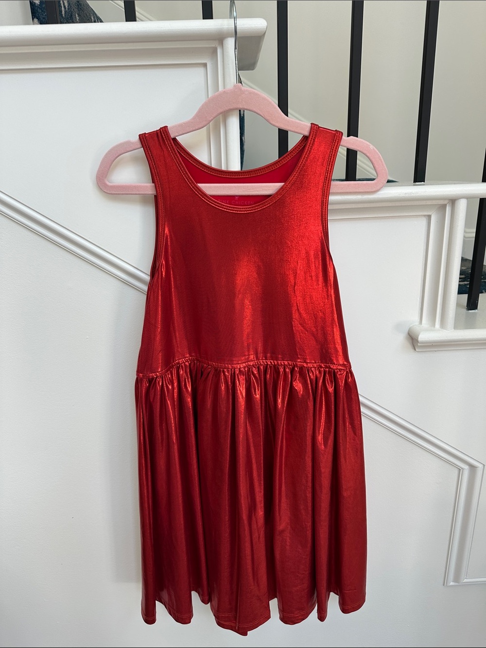Pink Chicken Shiny Red Tank Dress